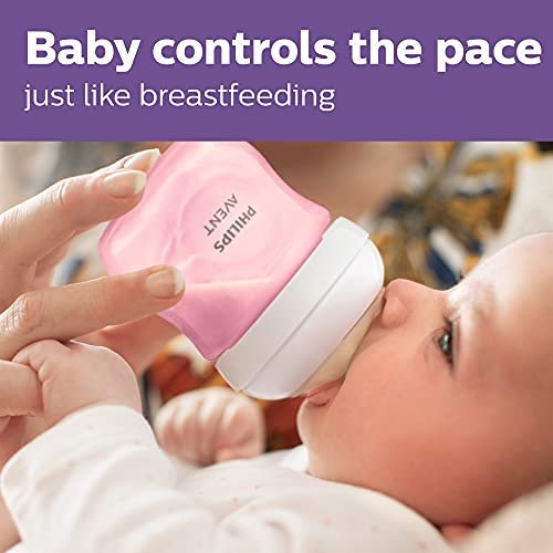 Biberón Natural Philips AVENT con Tetina de Respuesta Natural Rosa 4 oz Paquete de 4 SCY900/14