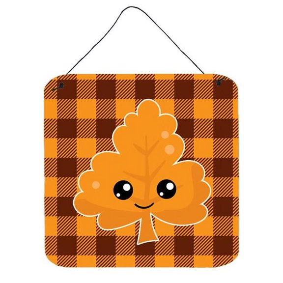 Fall Leaf on Gingham Wall or Door Hanging Prints