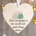 thumbnail image 3 of Heart-Shaped Sea Glass Friendship Decor, Timeless Friendship Heart Keepsake Ornament for Xmas Tree Decorated with Sea Glass Decor and Inspirational Quotes, Art Gift for Best Friends, 3 of 7