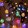 thumbnail image 5 of Linnome Solar String Lights Outdoor - 2 Lighting Modes Crackle Crystal Ball LED Fairy Lights, Waterproof Decorative Solar Powered Lights for Garden, Patio, Yard, Party, Wedding - Warm & Multi-color, 5 of 7