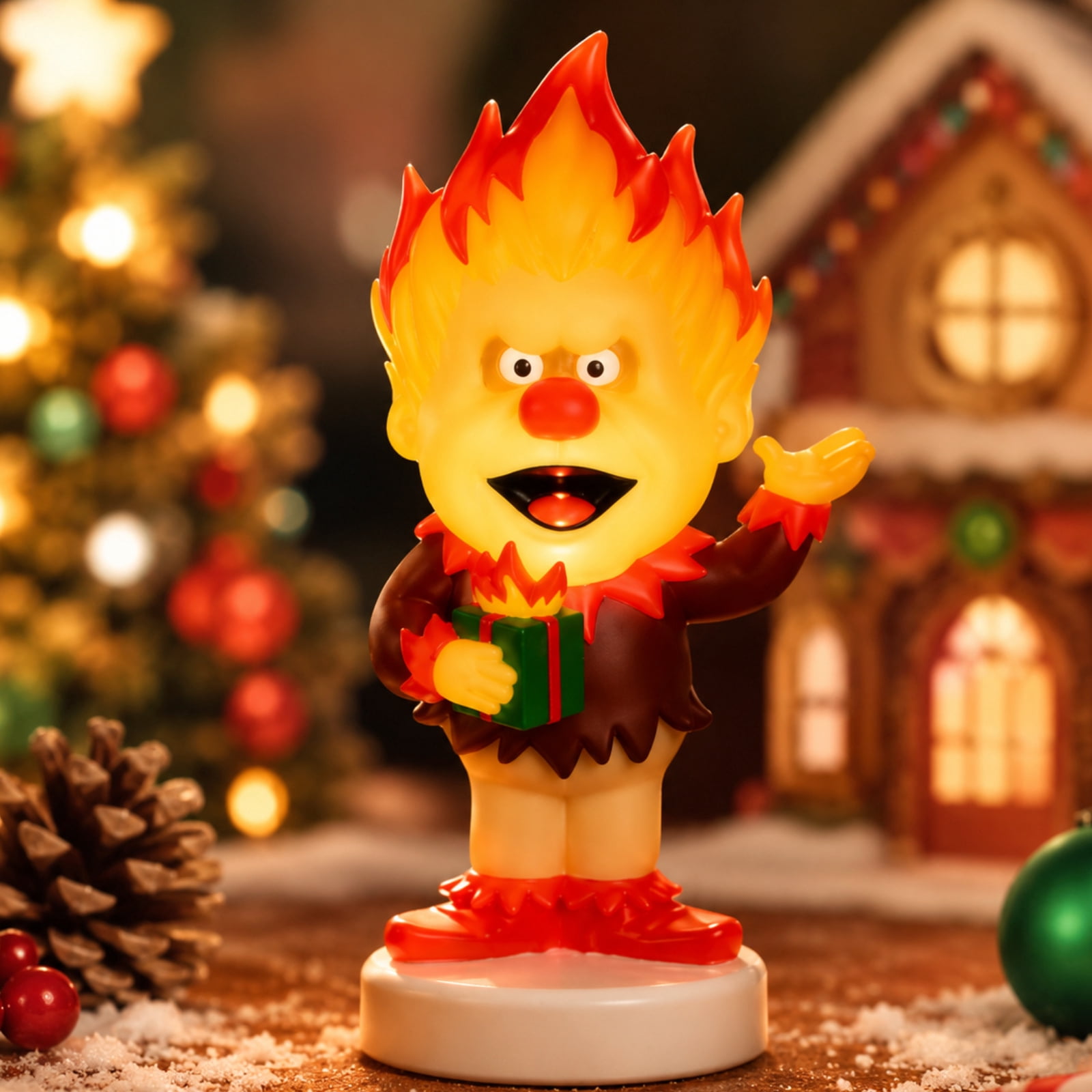 Ytobaz Heat Miser and Snow Miser Christmas Blow Mold Decor, 11.8" Lighted Outdoor Figures, The Year Without a Santa Claus Glowing Statue for Indoor Tabletop Fireplace Holiday Display