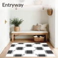 thumbnail image 3 of ODIKA 6'x9' Machine Washable Non-Slip Area Rug, Slate Checkerboard Bold Statement Floor Art Creation High Traffic Rug with Pad, Black, 511906, 3 of 8