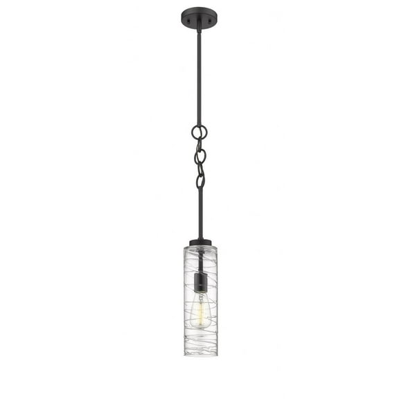 380-1S-BK-G381-4CL Innovations Lighting Wexford - 1 Light Stem Hung Mini Pendant In Art Deco Style-20.75 Inches Tall and 4 Inches Wide-Matte Black