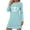 Light Blue, variant on yillto Valentine's Day Nightdress for Women's Heart Printed Long Sleeve Sleepwear Loose Nightgowns