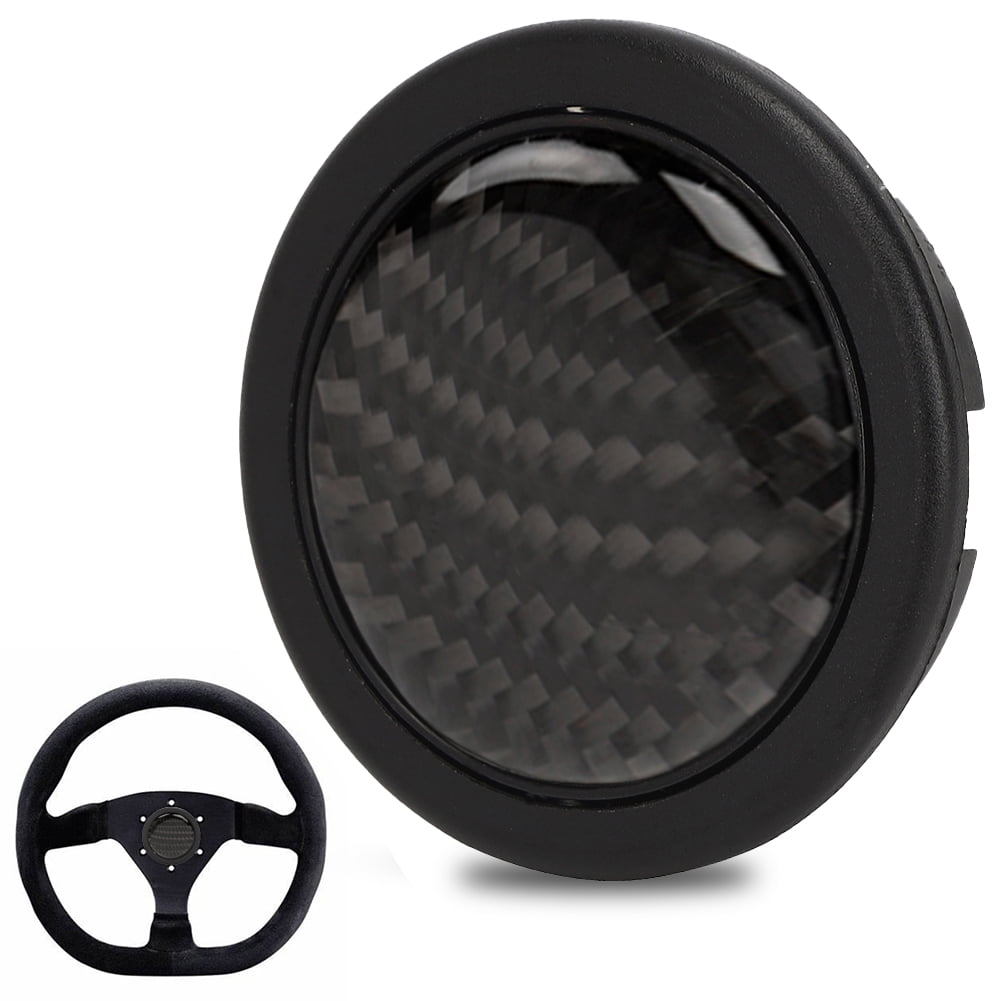Kuuleyn Steering Wheel Horn Button Carbon Fiber Horn Push Button Kit for 6 Bolts for Sparco Steering Wheel Auto Car Modified Parts