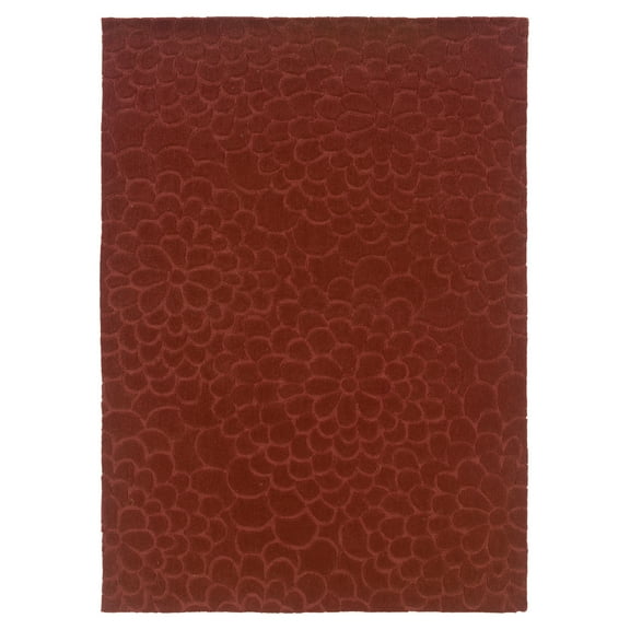 Trio Floral Cinnamon Area Rug 8x10 Transitional Contemporary Design