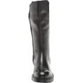 thumbnail image 2 of Sam Edelman Franka Black Rounded Toe Stacked Heel Mid-Calf Leather Fashion Boots (Black, 6), 2 of 6