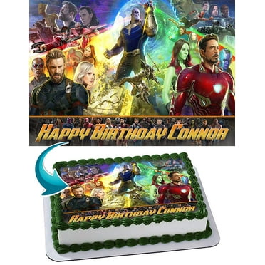 Avengers Infinity War Edible Cake Image Topper Personalized Birthday Party 1/4 Sheet