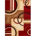 thumbnail image 4 of Well Woven Deco Rings Red Geometric Modern Casual Area Rug 5x7 (5'3" x 7'3") Easy to Clean Stain Fade Resistant Shed Free Abstract Contemporary Color Block Boxes Lines Soft Living Dining Room Rug, 4 of 5
