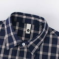 thumbnail image 6 of YFNNUP Big and Tall Plaid Shirts for Men Casual Button Down Shirt Oversize Lapel Long Sleeve Tshirt 2026 Spring Coats Blue XL, 6 of 9