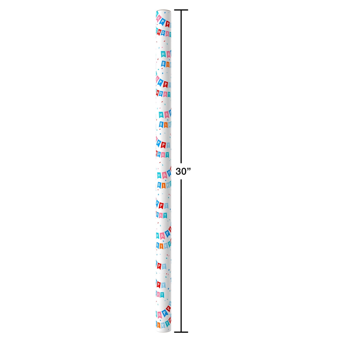 American Greetings 30" Reversible Birthday Wrapping Paper, Celebratory Banner (1-Roll, 20 Sq. ft.)