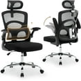 thumbnail image 1 of Chaise de Bureau Ergonomique en Maille, Chaise de Bureau à Dossier Haut et de Jeu avec Appuie-Tête Réglable, Pivotante à Roulettes, Roues, pour la Maison, le Bureau et la Salle de Jeu, Noir, 1 of 7