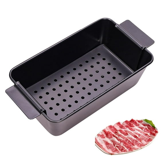 COSANO Black Meatloaf Pan with Drain Tray Insert, 9.8 x 5.7 Inch Nonstick Loaf Pan for Baking, Reduces Fat and Enhances Flavor, Send Goods from Local Warehouse