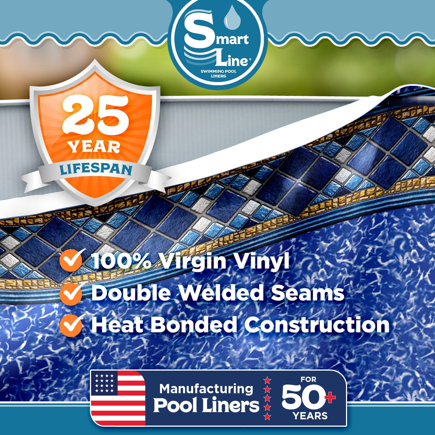 SmartLine Island Tile Unibead Swimming Pool Liner - Thumbnail 5