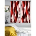 thumbnail image 4 of Sheer Curtains 63 Inches Long, Red Striped Ombre Light Filtering Window Curtains for Living Room/Bedroom, Modern Red Moire Geometric Rod Pocket Voile Sheer Curtain Drapes, 52"W x 63"L, 2 Panels, 4 of 8