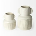 thumbnail image 2 of 12" Whitewash Handled Textured Ceramic Vase, 2 of 5