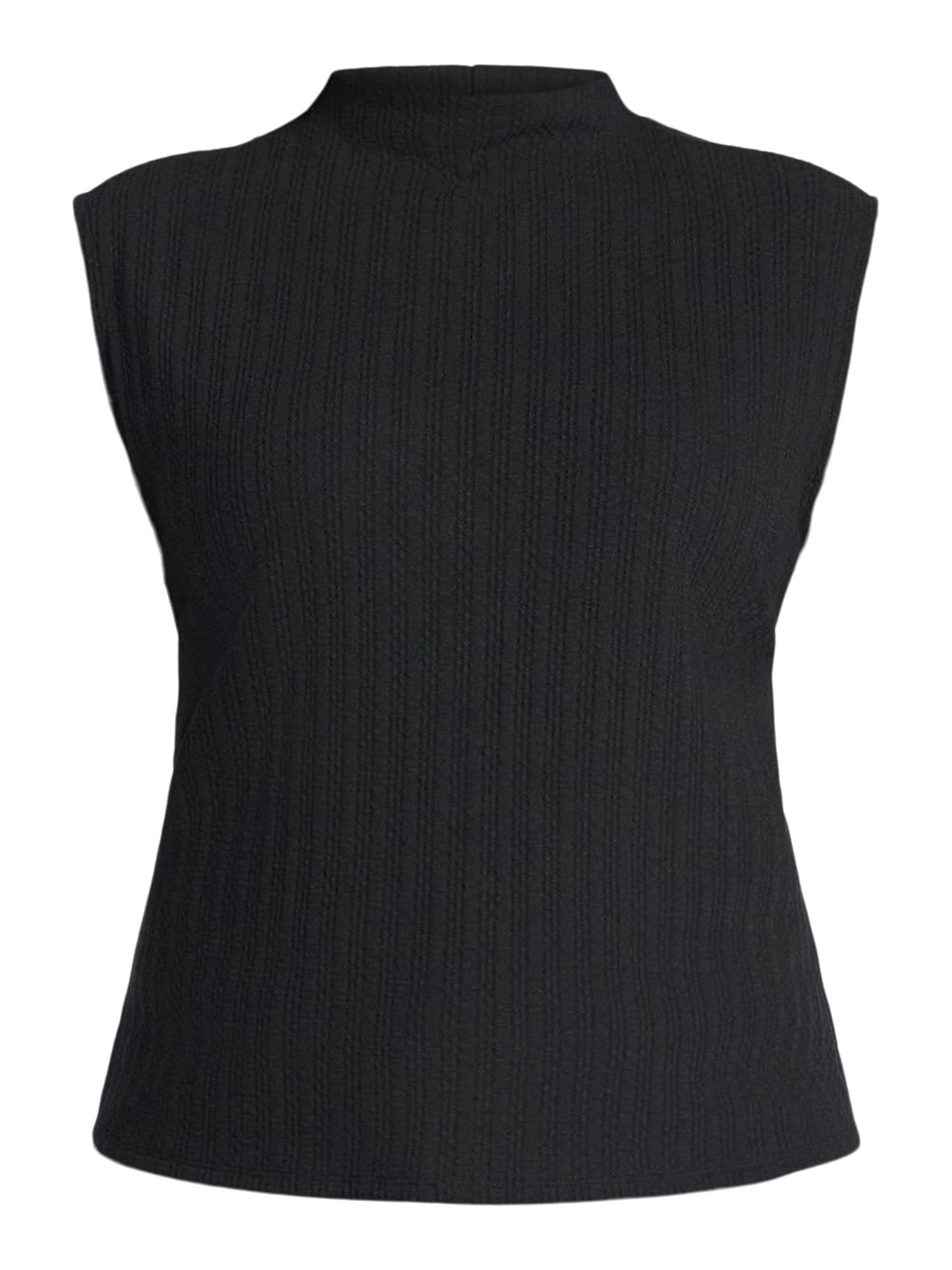 Terra & Sky Women's Plus Pointelle Sleeveless Mockneck Top, Sizes 0X-5X
