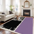 thumbnail image 2 of Purple Black Area Rugs 5'x8', Washable Small Throw Rugs for Classroom Bedroom, Farmhouse Striped Modern Abstract Art Indoor Outdoor Rug Non-Slip Low Pile Carpet Runner Reversible Floor Mats, 2 of 8