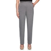 Alfred Dunner Women's Boardroom Mini Texture Pants - Short Length, Grey, 10 Short