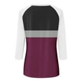 thumbnail image 5 of Shirt for Women's Fashion Casual Raglan Sleeve Round Neck 3/4 Sleeve Loose Printed T-Shirt Ladies Top, 5 of 5