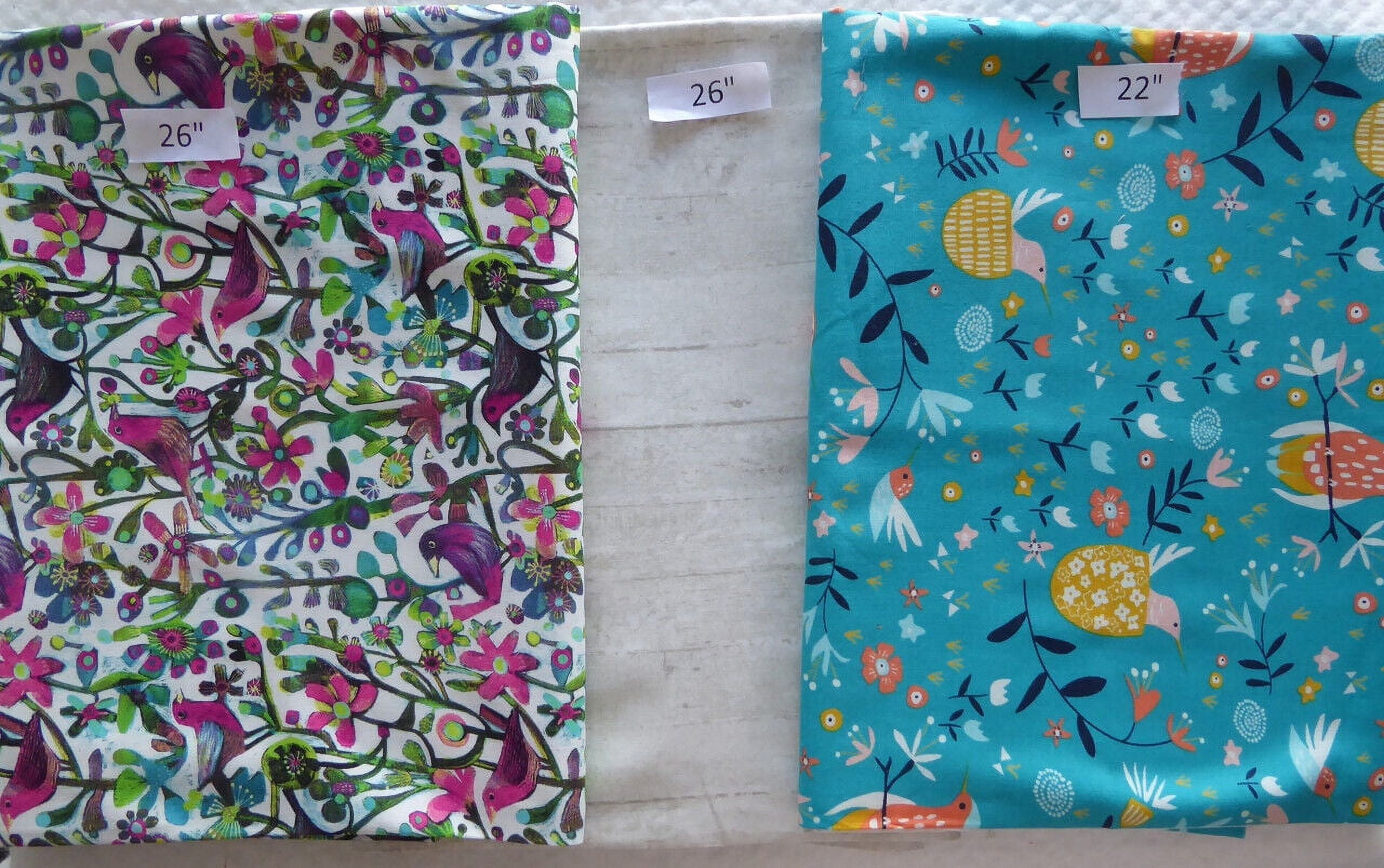 Birds flowers Grey Wood 2 Yards 2 in Cotton Fabric Last of the Best End of Bolt