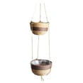 thumbnail image 2 of Double Layer Hanger Woven Hanging Home Garden Indoor 2 Tier Hanging Planter (3 Syles) Flower Pots 9.8" x 9.8" x 6.3", 2 of 6