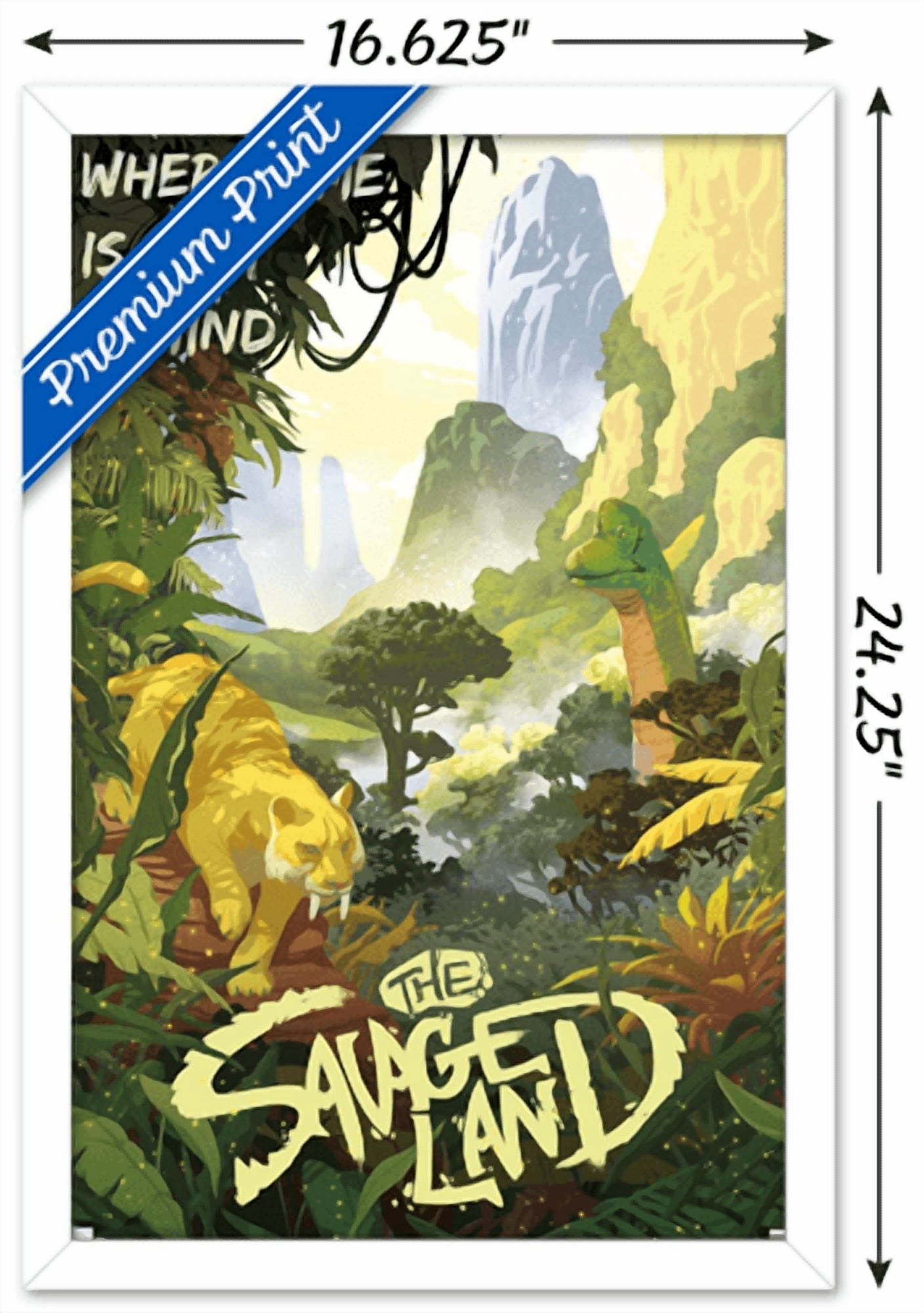 Marvel: Hero Lands - The Savage Land Wall Poster, 14.725" x 22.375" Framed