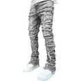 thumbnail image 2 of ZANKLEY Men's Skinny Ripped Slim Fit Denim Jeans Distressed Street Style Pants for Casual Daily Wear, 2 of 9