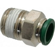 Parker 1/2" Outside Diam, 1/2 NPTF, Nickel Plated Brass Push-to-Connect Tube Male Connector 300 Max psi, Tube to Male NPT Connection, Buna-N O-Ring
