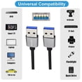thumbnail image 3 of Xiwai USB 3.0 Type-A Male to USB3.0 A Male Cable Silver 5Gbps for Disk SSD Camera Data 30cm, 3 of 6