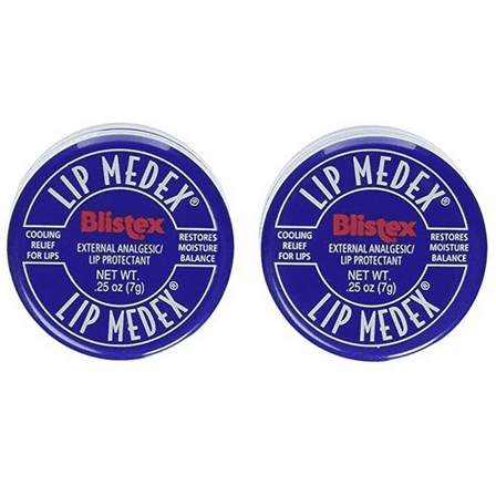 Blistex Lip Medex Cooling Relief for Sore Lips & Moisture 0.25 Oz. Each (2 SEALED JARS)