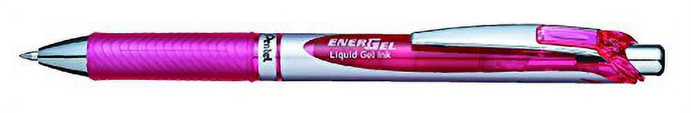 EnerGel RTX Retractable Liquid Gel Pen, Medium Line, Metal Tip, Pink Ink, 12 Count