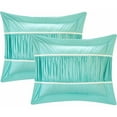 thumbnail image 3 of Chic Home Elizabeth 7-Piece Ruched Duvet Cover Set, King, Aqua, 3 of 3