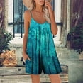 thumbnail image 1 of Womens Hawaiian Jumpsuits Womens Romper Summer Casual Short Jumpsuit Adjustable Spaghetti Straps Sleeveless Cami Rompers with Pockets, 1 of 5