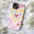 thumbnail image 5 of Whimsical Heart and Butterfly Phone Case, Colorful Pastel Swirl Art iPhone Cover, Artistic Fantasy Aesthetic Protective Case for iPhone 16 15 14 13 12 11 Plus Pro Max Mini, 5 of 6