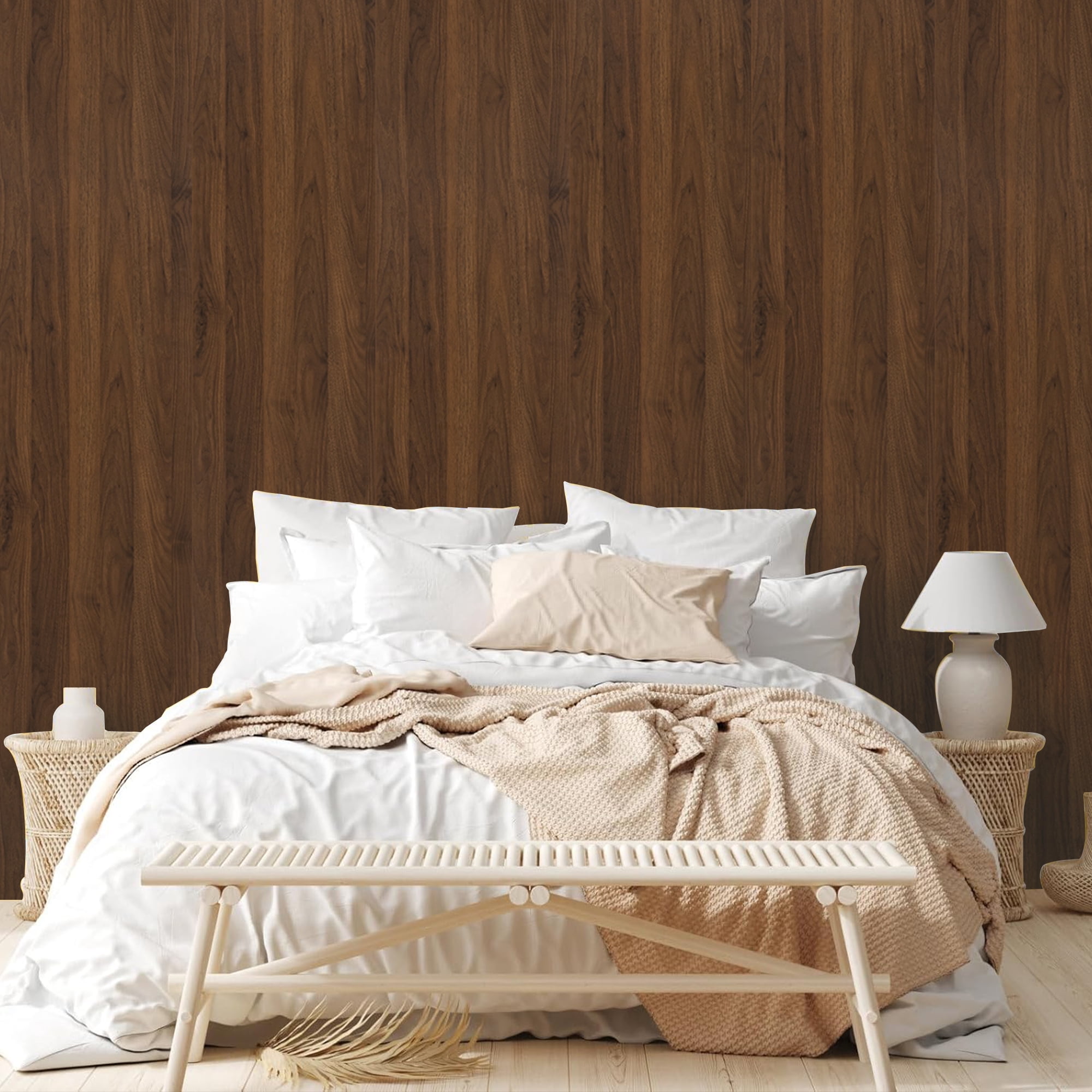Abyssaly Wood Peel and Stick Wallpaper 15.7 " x 393" Self-adhesive Removable Contact Paper Waterproof Vinyl Wallpaper for Home Decor