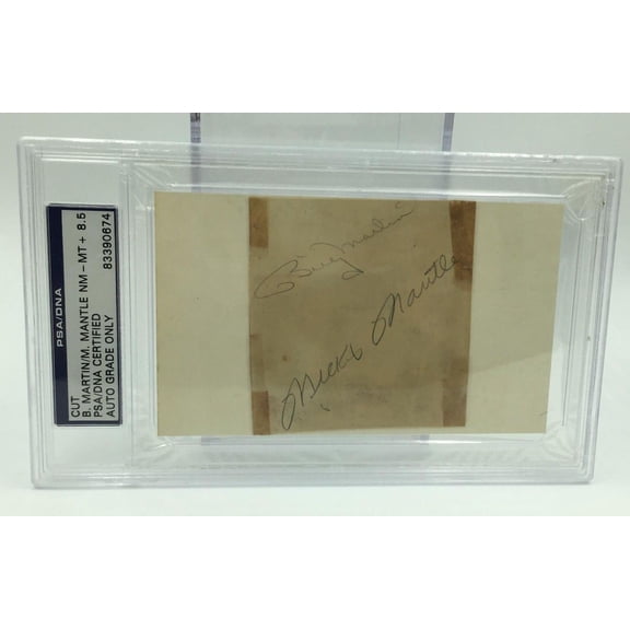 1952 Mickey Mantle Billy Martin Early Career Signed Cut PSA DNA
