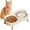 Ivory White, variant on Elevated Pet Feeder with Wooden Stand,2 Removable Stainless Steel Bowls,Spill Proof Raised Bowl for Cats & Small Dogs,1 Set