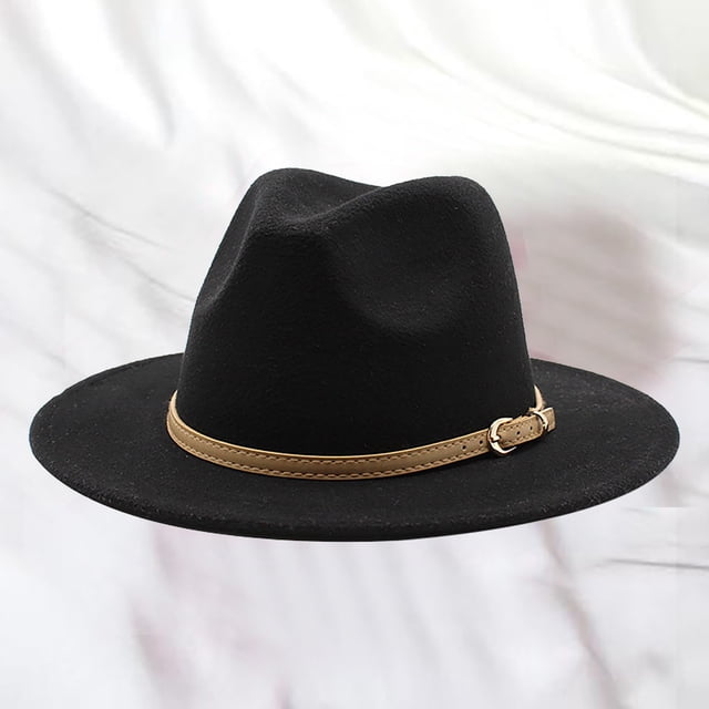 Chapeau de Cowboy Western pour Femmes Classique Ceinture à Boucle Rétro Grand Bord