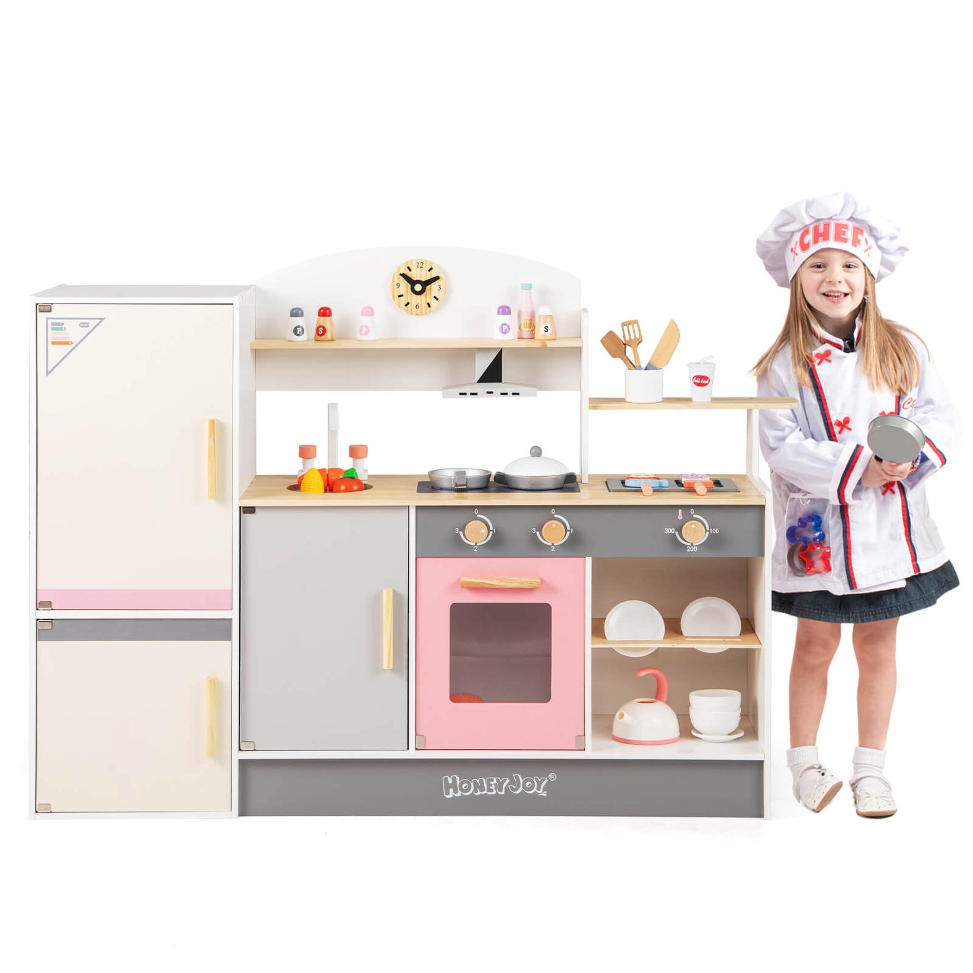Costway Children's Indoor Playset: 2 in 1 Kids Play Kitchen