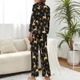 thumbnail image 3 of Top-kevin Womens Pajamas Set Stars Leaves Pattern Soft Long Sleeve Sleepwear Button Down Sets, 3 of 12