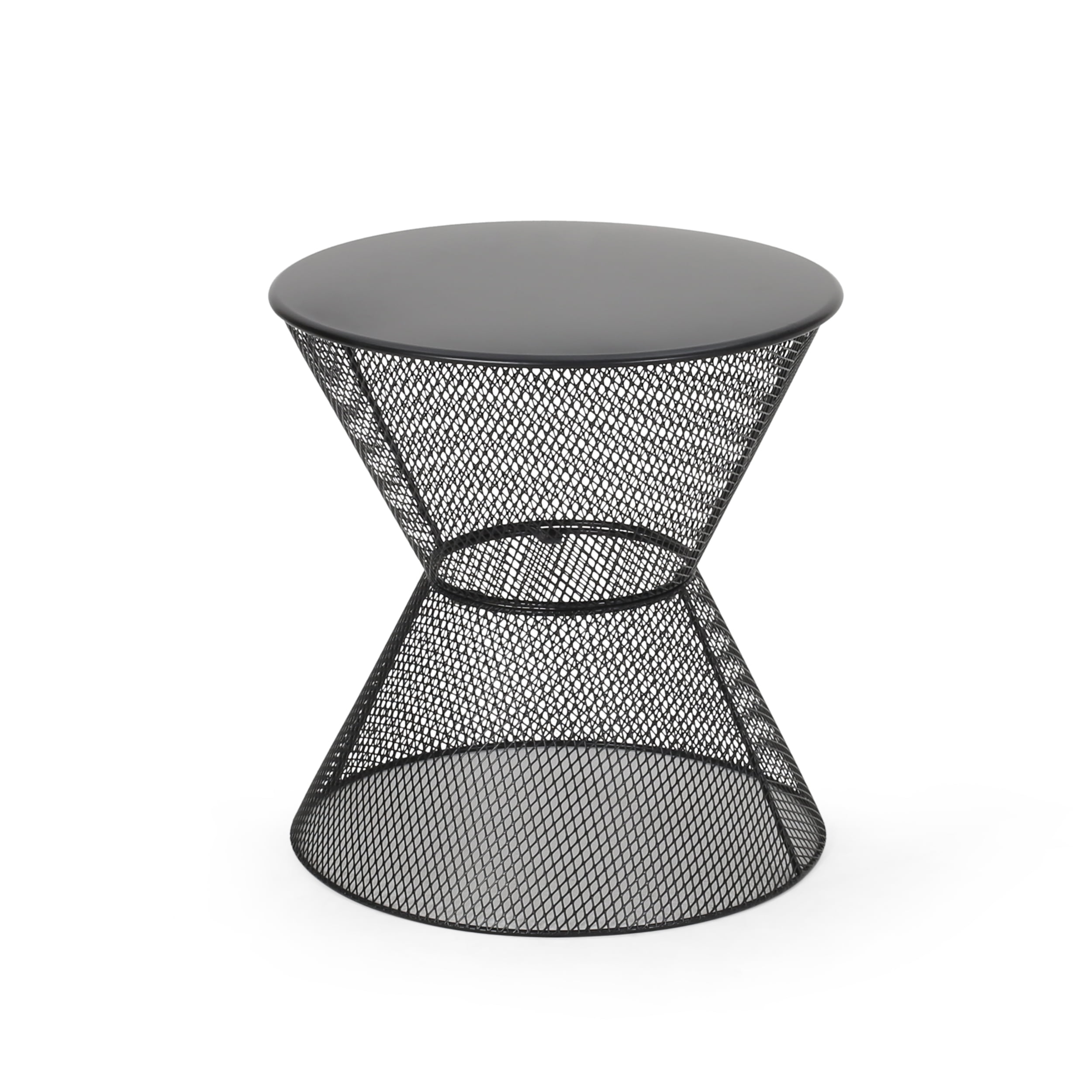 Tristian Modern Outdoor Iron Side Table, Matte Black - Walmart.com