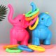 thumbnail image 4 of juego de juguetes de plástico para lanzar aros, divertido juego interactivo para niños, para exteriores y hogar (estilo elefante azul)., 4 of 6