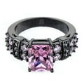 thumbnail image 2 of 8mm*10mm Pink/Blue/Black CZ Bands Women's Black Gold Filled Wedding Ring Sz 6-10, 2 of 9