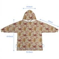 thumbnail image 7 of Brown Christmas Gingerbread and Drink Pattern Blanket Hoodies for Kids 6-13YR Oversize Wearable Blanket Hoodies for Boys Girls Teens, 7 of 7