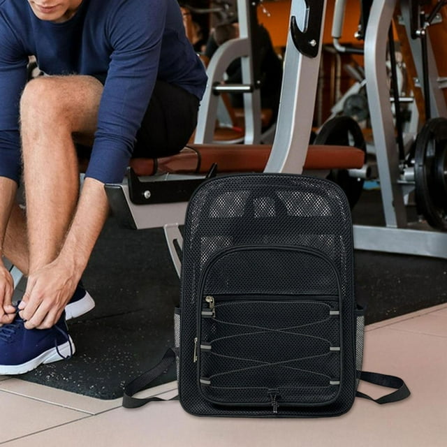 Mochila de malla, bolsa de almacenamiento para fitness, portátil, fácil de usar, práctica bolsa de gimnasio, mochila de playa para viajes, senderismo