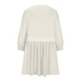 thumbnail image 4 of SCSAlgin Women Oversized 3/4 Sleeve Sweatshirt Dress Patchwork Crewneck Pullover Loose Flowy Pleated Mini Dress Tops, 4 of 5