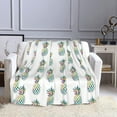 thumbnail image 4 of Rainbow Pineapple Throw Blankets 50"x40" Lightweight Flannel Fleece Cozy Soft Blanket Home Decor for Couch Bed Sofa Bedroom Living Room Travel Birthday Christmas All Season, 4 of 6