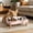 Pink, variant on Stainless Steel Double Pet Bowl, Wenini Anti-Tip Dog Cat Food Bowl Neck Protection Spray Proof, Raised Pet Feeding Station for Large Medium Small Pets with Non-Slip Base, Yellow