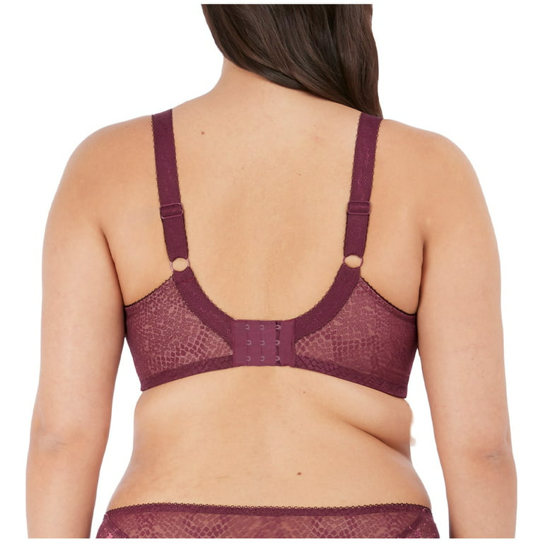 Elomi Lucie Banded Stretch Lace Plunge Underwire Bra (4490),34GG,Aleutian